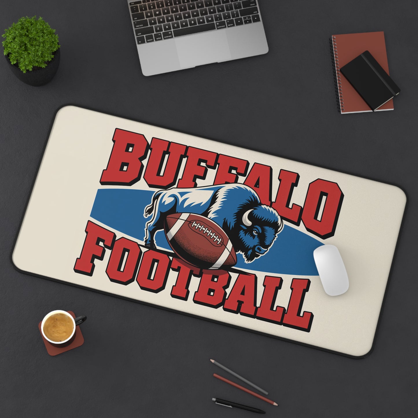 Buffalo Football High Definition Print Non Slip Desk Mat Office Home Mouse Pad Sports Fan Gift Ultra Smooth Surface Rubber Backing