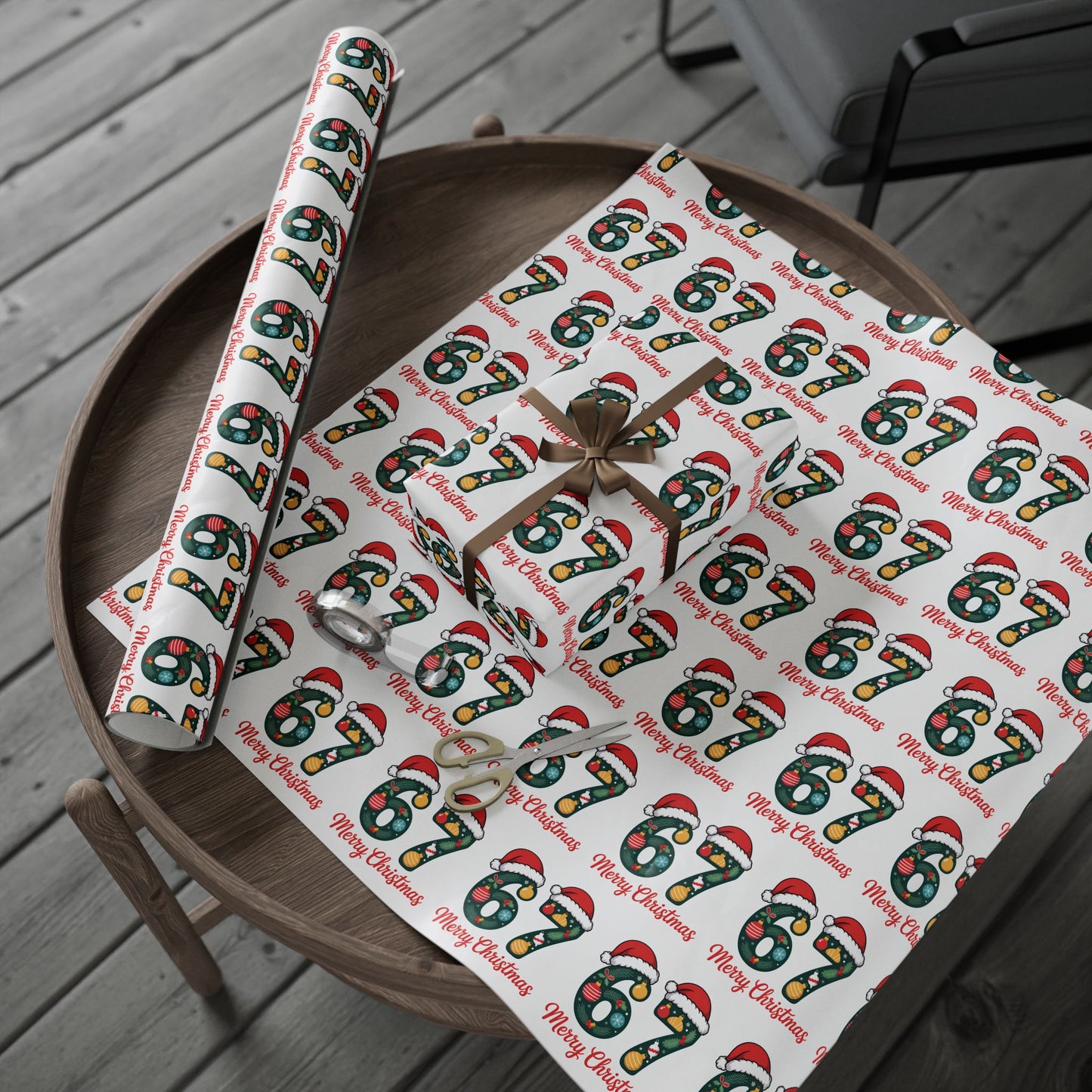 67 Merry Christmas Wrapping Papers - Santa Cartoon Funny Gift Wrap, Holiday Present, 67 Meme