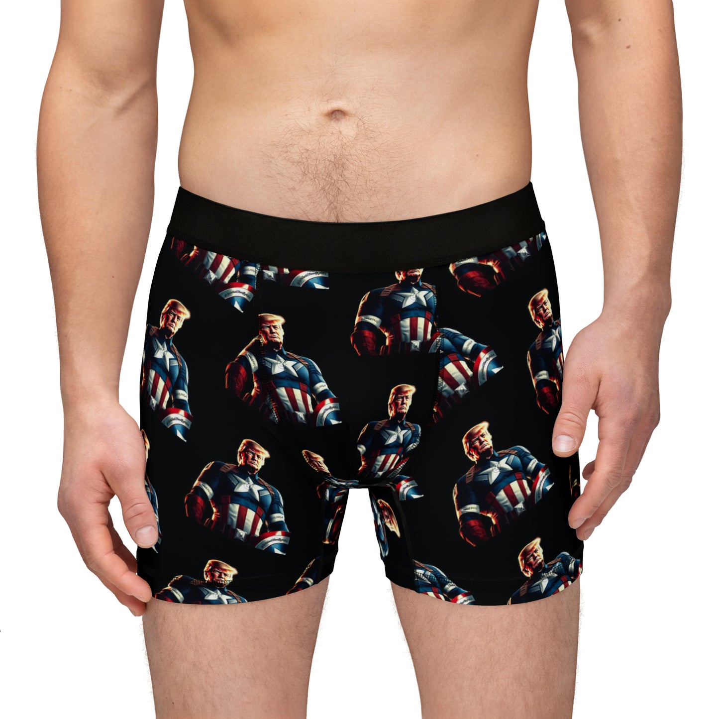 Captain America Trump Black All over Print Men's Boxer Briefs
