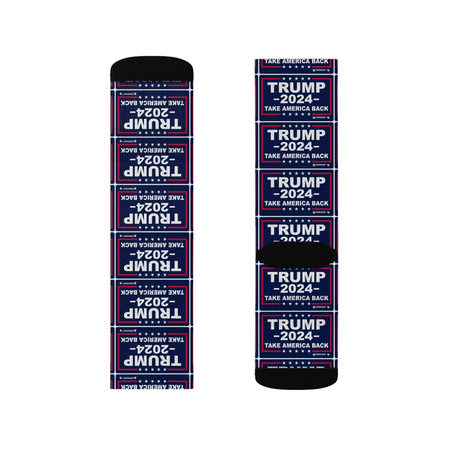 Trump 2024 Take America Back Cushioned Sublimation Socks