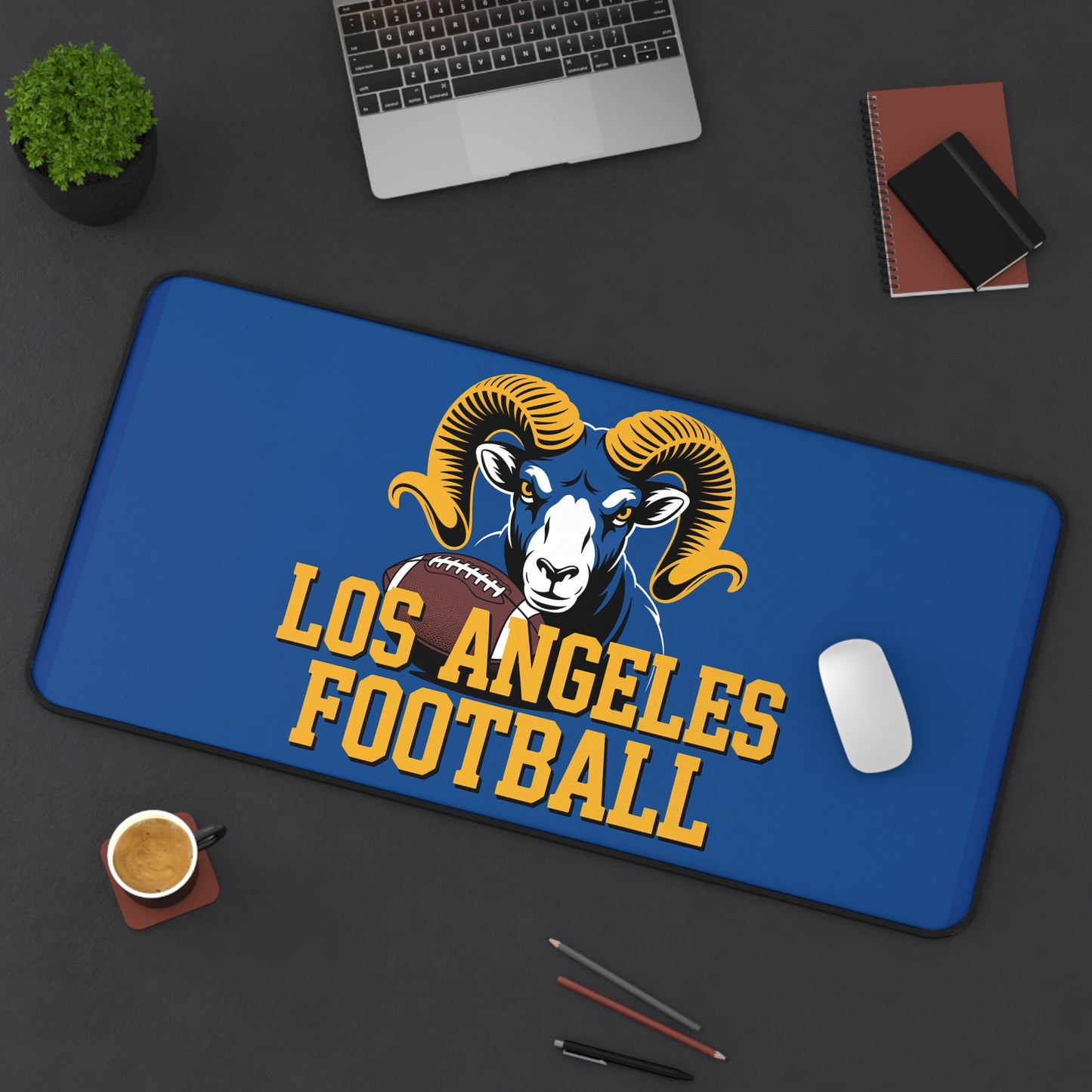Los Angeles Football High Definition Print Non Slip Desk Mat Office Home Mouse Pad Sports Fan Gift Ultra Smooth Surface Rubber Backing