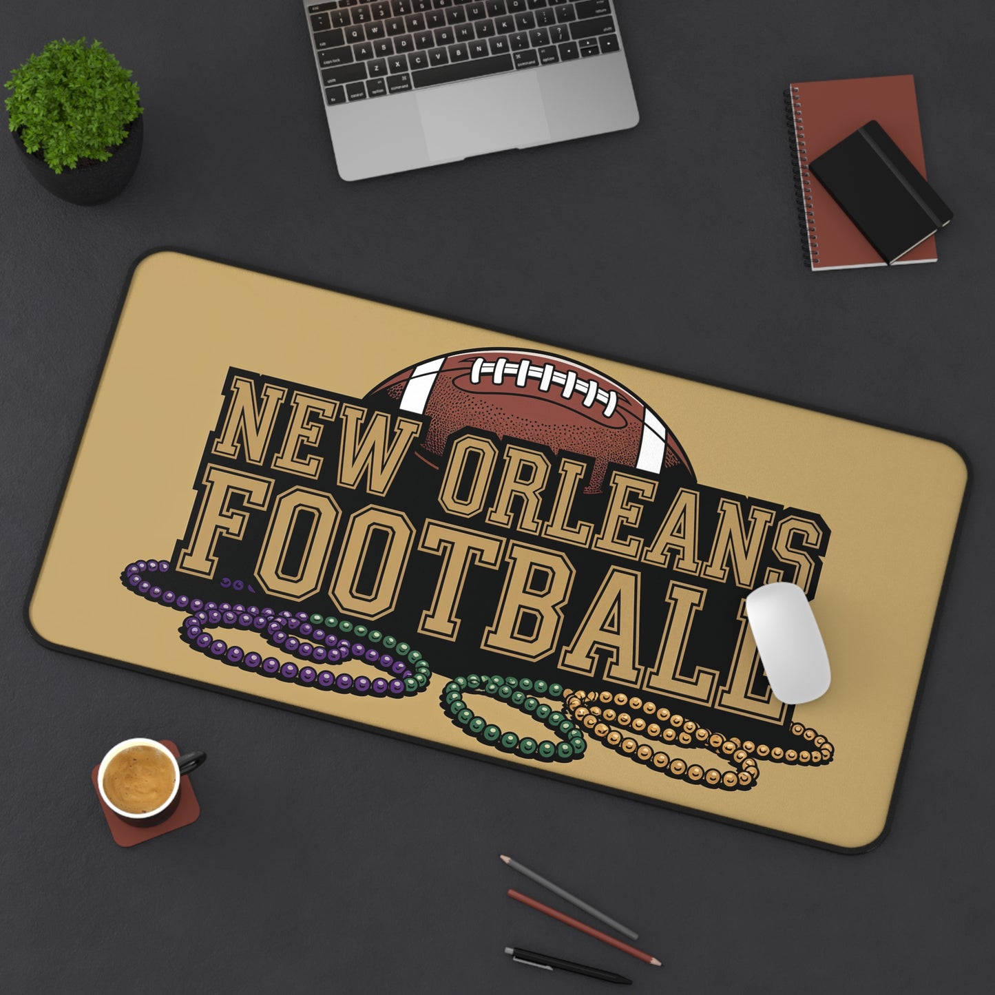New Orleans Football High Definition Print Non Slip Desk Mat Office Home Mouse Pad Sports Fan Gift Ultra Smooth Surface Rubber Backing