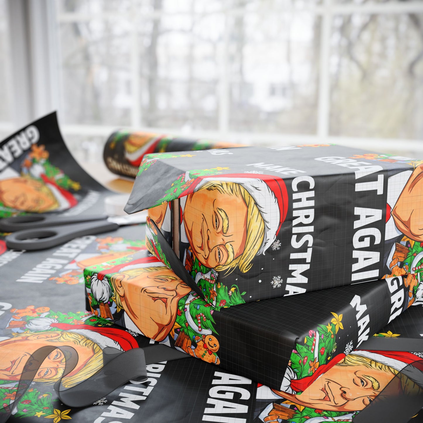 Make Christmas Great Again Trump Holiday Gift Present Thick MAGA Wrapping Papers