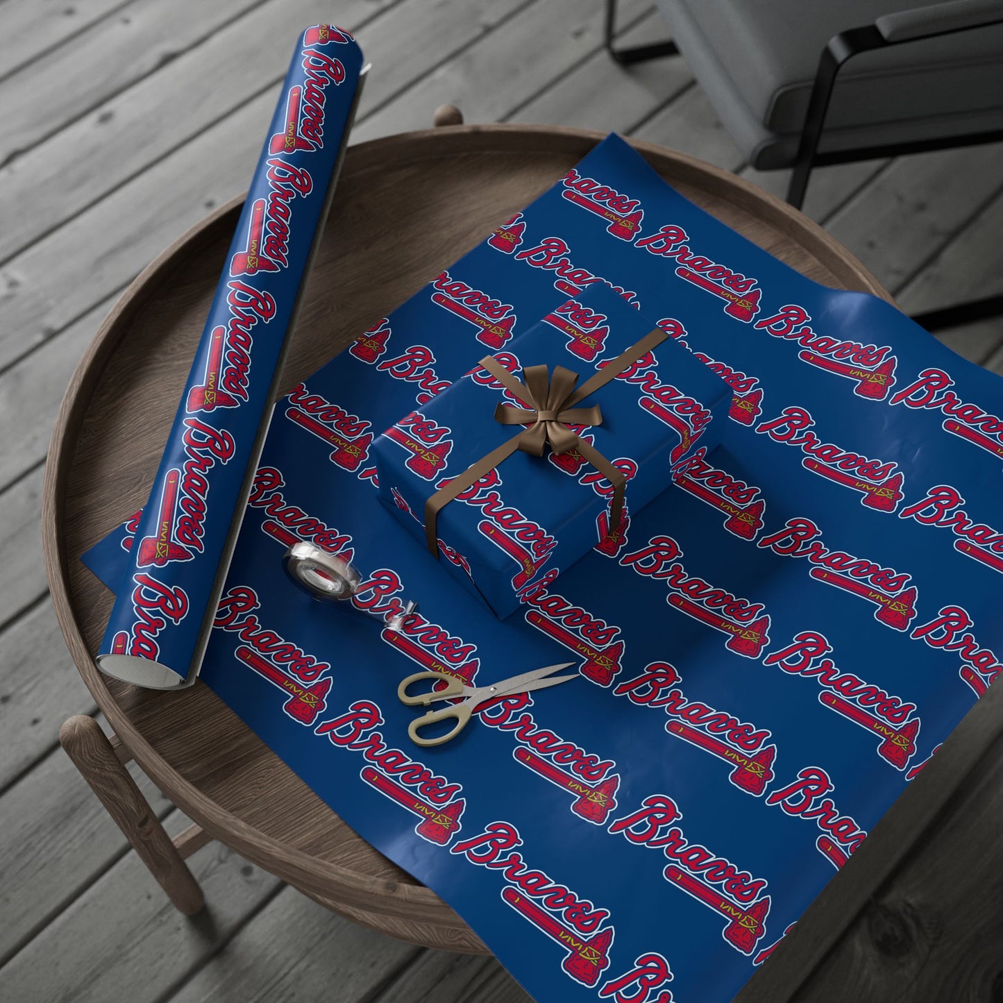 Atlanta Braves Baseball MLB Birthday Graduation Gift Wrapping Paper Holiday Xmas