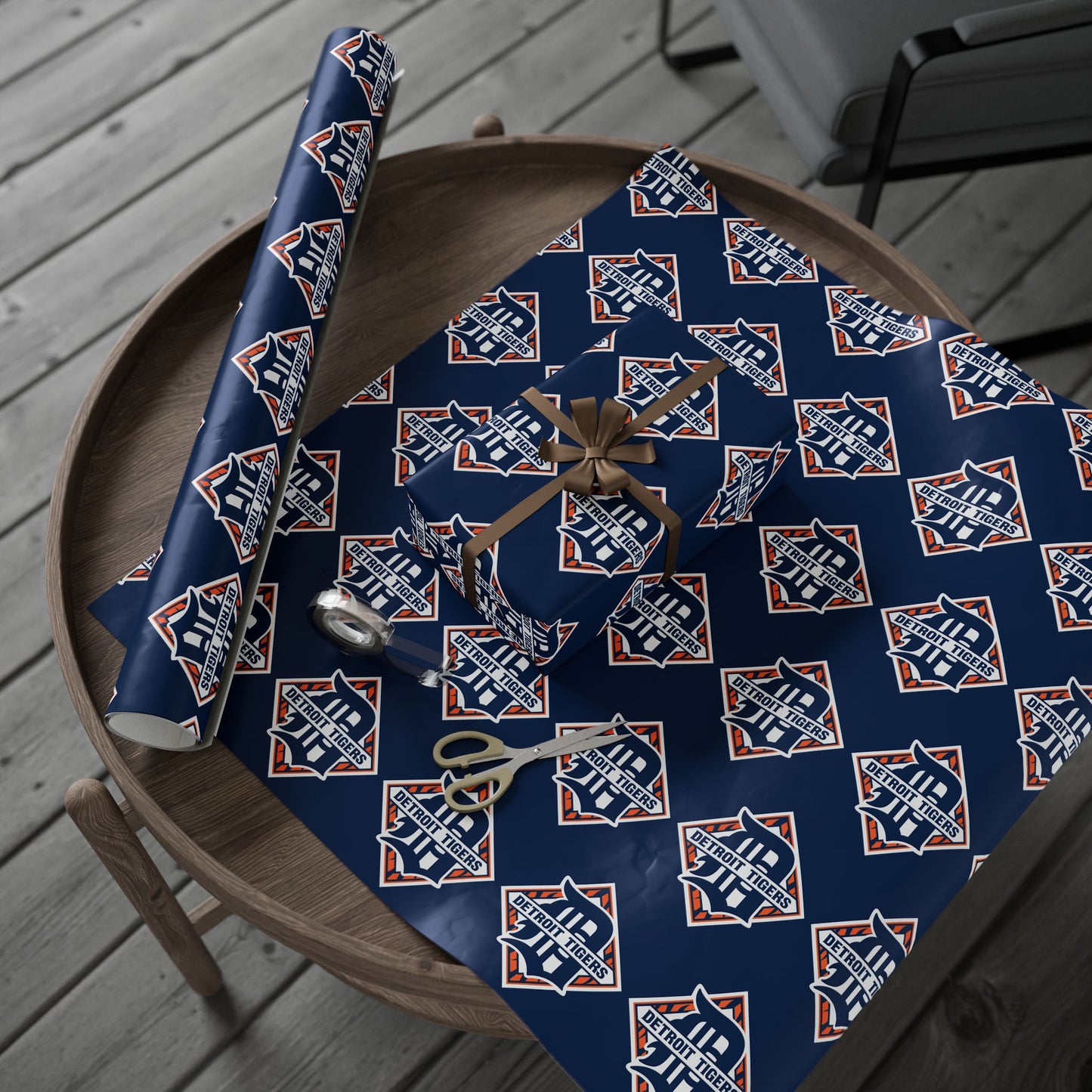 Detroit Tigers Baseball MLB Birthday Graduation Holiday Gift Wrapping Paper