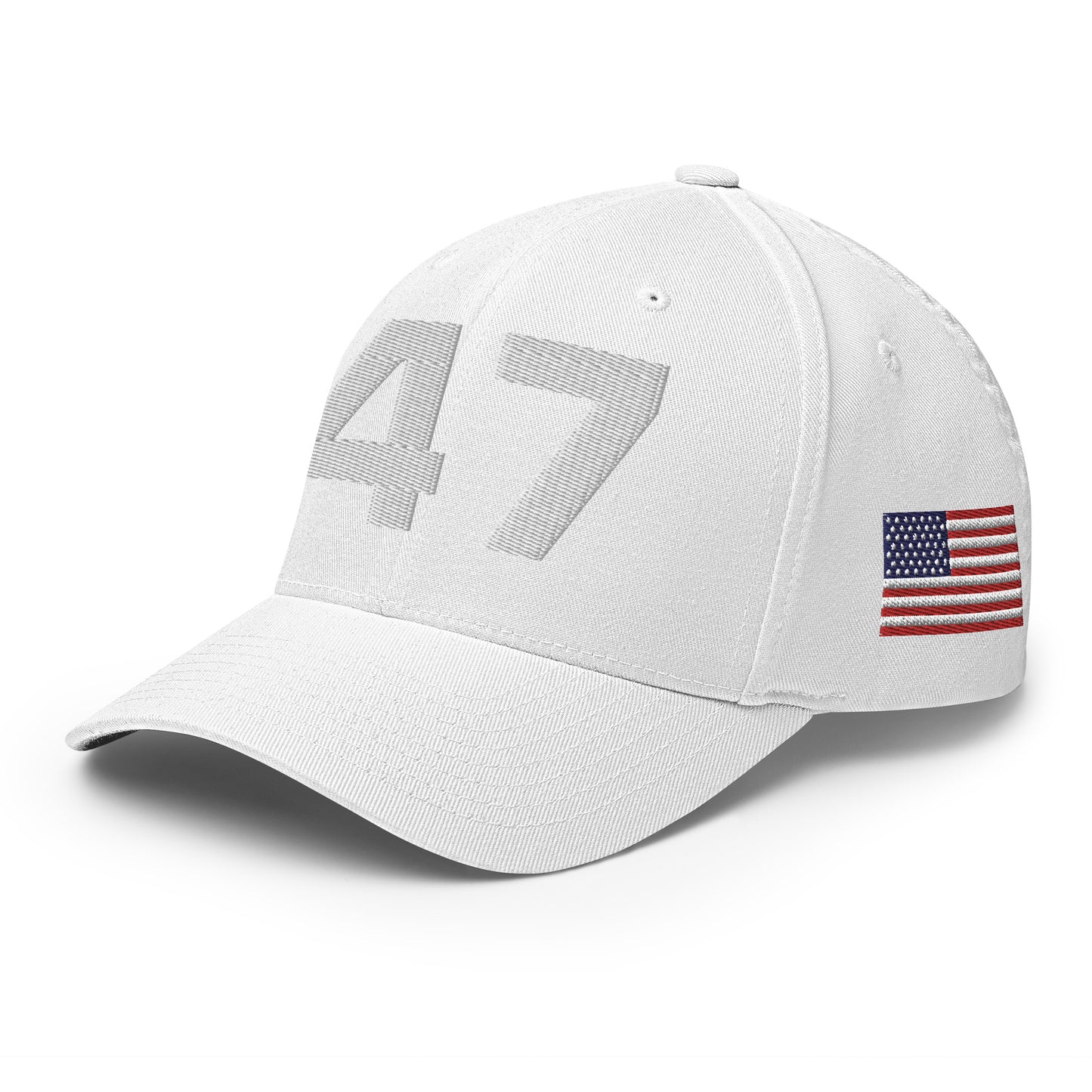 Deluxe Trump 2024 47 American Flag Fitted Structured Twill Cap