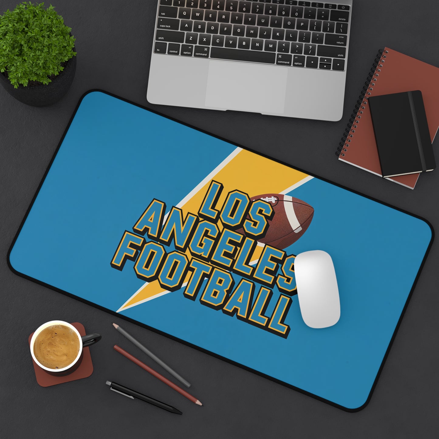 Los Angeles Football High Definition Print Non Slip Desk Mat Office Home Mouse Pad Sports Fan Gift Ultra Smooth Surface Rubber Backing