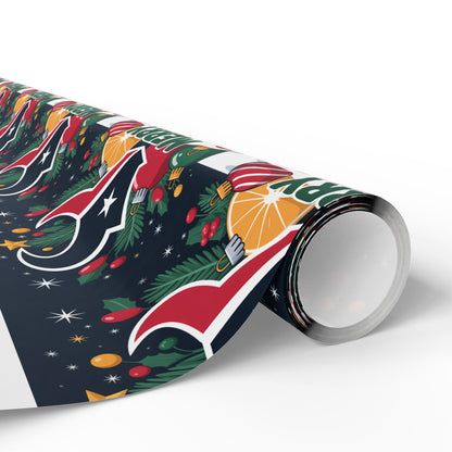 Houston Football Merry Christmas Sports Gift Wrap, Holiday Present Wrap, Christmas Gift Wrap, Gift Packaging