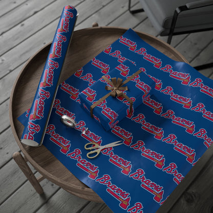 Atlanta Braves Baseball MLB Birthday Graduation Gift Wrapping Paper Holiday Xmas