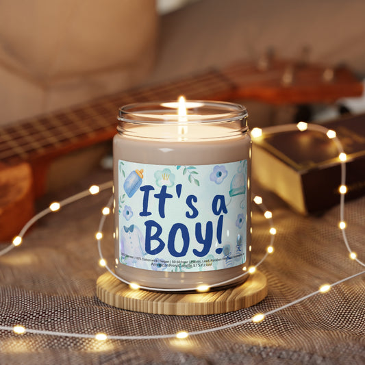 It's a Boy Scented Soy Candle, 9oz Birthday Gift Birth