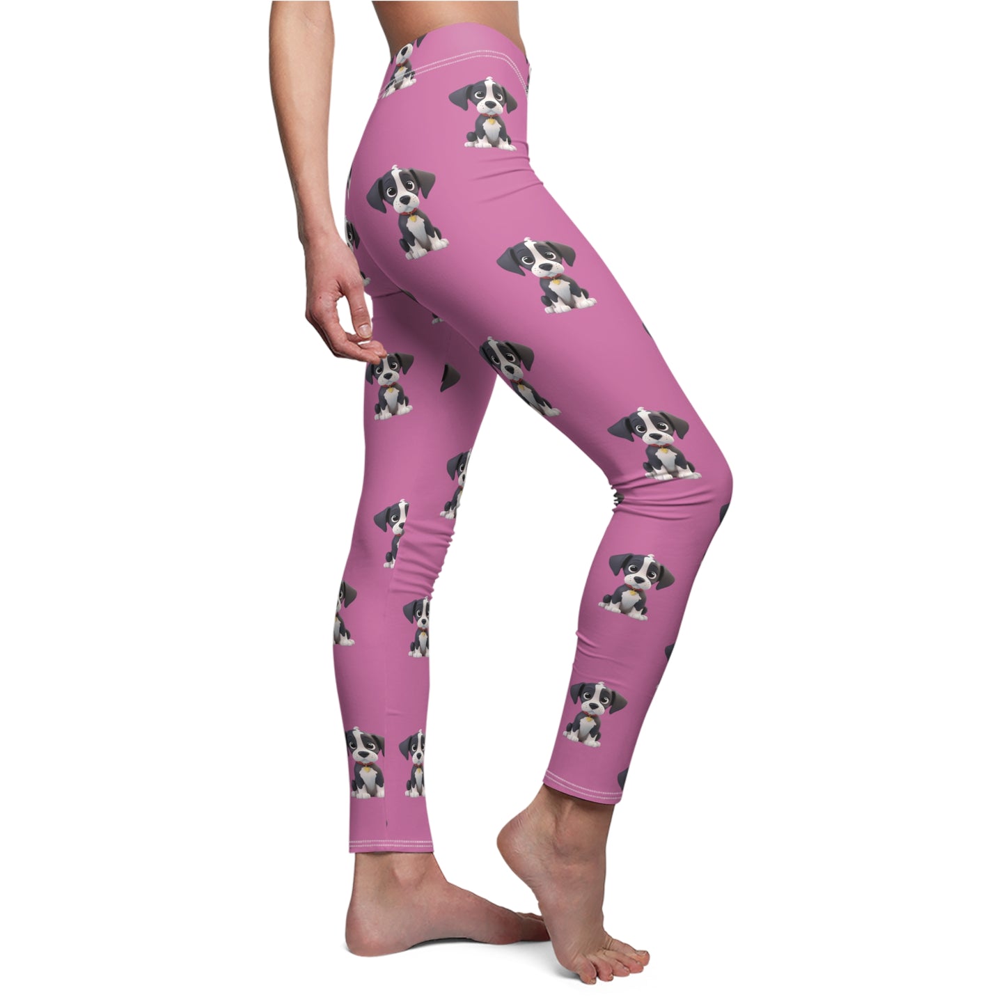 Great Dane Puppy Cartoon Cute Comfort Fit Women's Casual Leggings