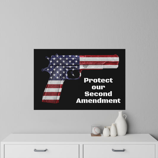 Schützen Sie unsere selbstklebenden Wandaufkleber „American Flag Pistol“, 2A, 3 Größen