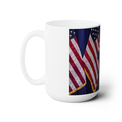 Jumbo-Kaffeetasse aus Keramik mit amerikanischer Flagge, 425 ml