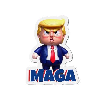 Little Trump MAGA – gestanzter Magnet-Cartoon im wütenden Stil