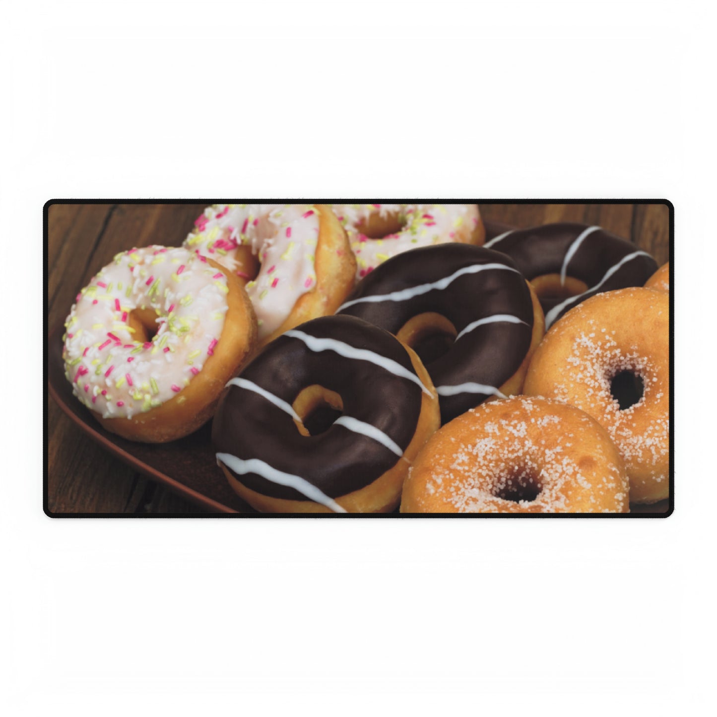 Glazed and Chocolate Donuts Realistic High Definition Desk Mat Mousepad