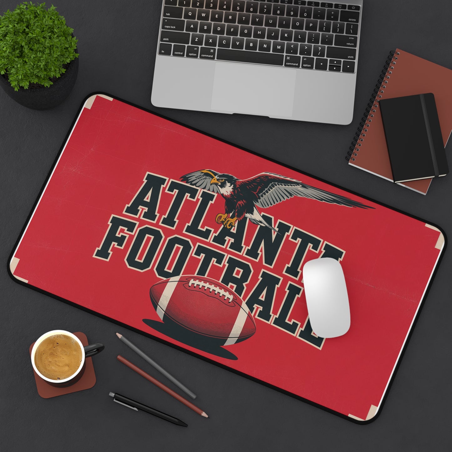 Atlanta Football High Definition Print Non Slip Desk Mat Office Home Mouse Pad Sports Fan Gift Ultra Smooth Surface Rubber Backing