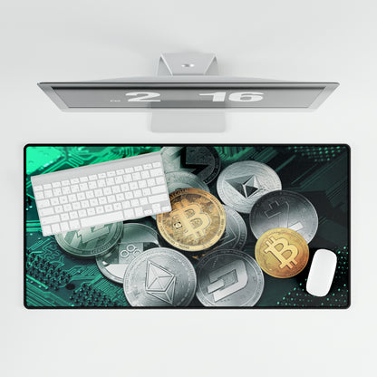 Cryptocurrency Bitcoin Ethereum Dogecoin High Definition Desk Mat Mousepad