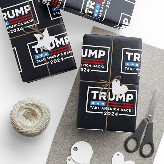 Trump 2024 Take America Back Christmas Gift Present Wrapping Papers