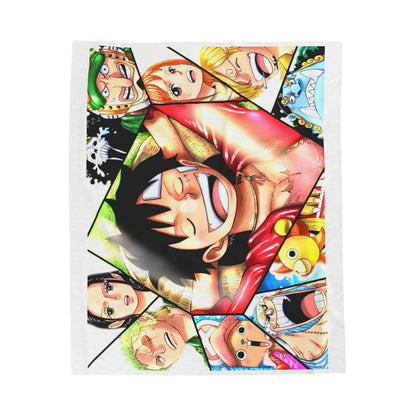 One Piece Anime Cartoon Monkey Zoro Velveteen Plush Blanket