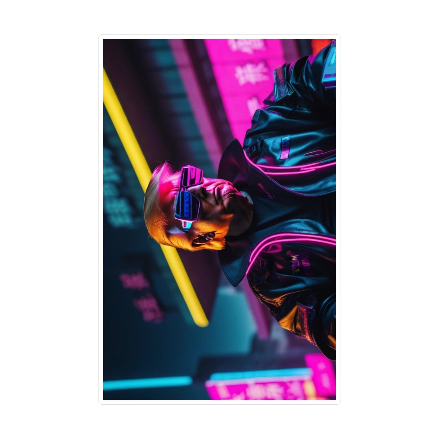 Trump Cyberpunk 2077 Stil 2 Kiss-Cut VINYL Aufkleber