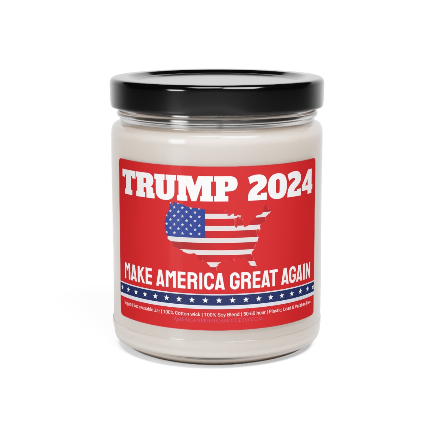 Trump 2024 Make America Great Again Duftkerze aus Sojaglas im Glas, 9 Unzen