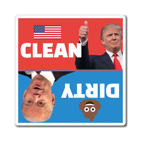 Sauberer oder schmutziger Trump- und Biden-Spülmaschinenmagnet