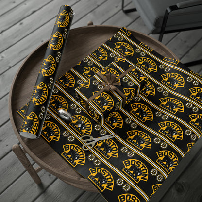 Boston Bruins NHL Hockey Birthday Gift Wrapping Papers Holiday Sports