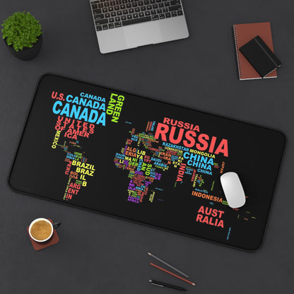 World Map High Definition Educational Office Home Decor Desk Mat Mousepad