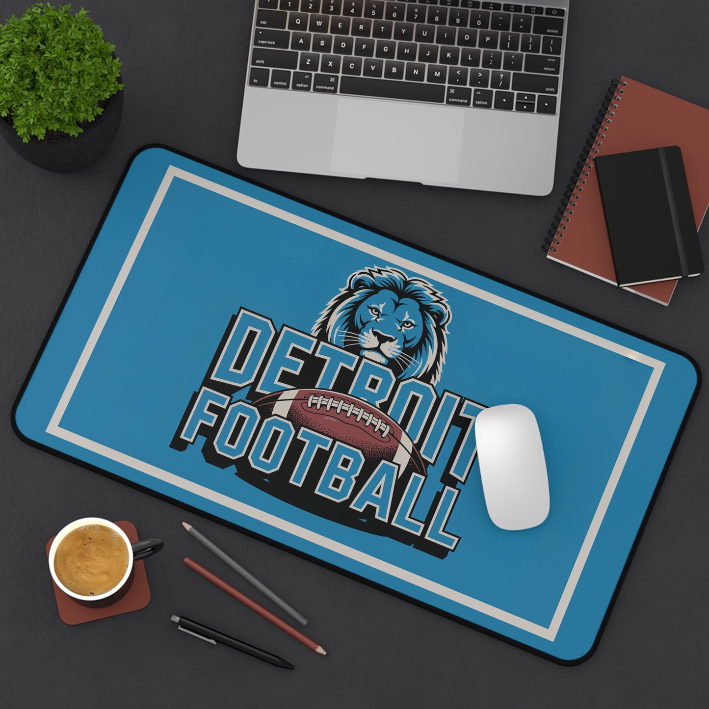 Detroit Football High Definition Print Non Slip Desk Mat Office Home Mouse Pad