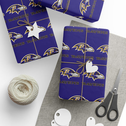 Baltimore Ravens NFL Football Birthday Graduation Gift Wrapping Paper Holiday