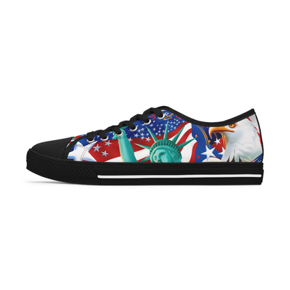 All American all over Print Women's Low Top Sneakers USA July 4th