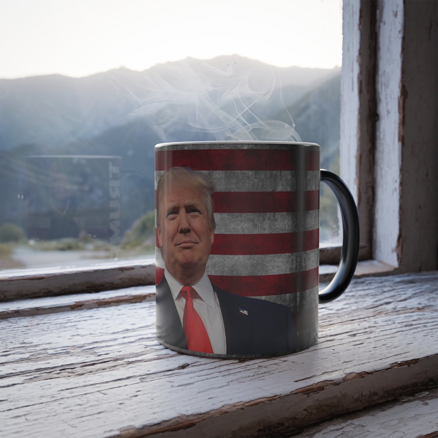 Color Changing Trump American Flag Heat Reacting Coffee Mug 11oz