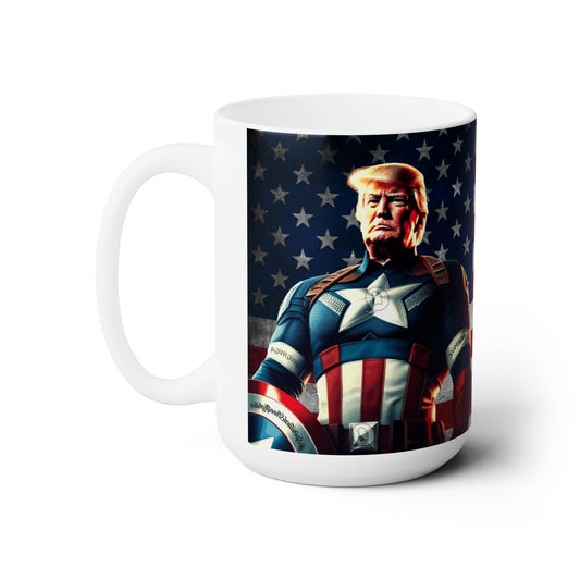 Captain Trump American Flag Jumbo-Kaffeetasse aus Keramik, 425 ml
