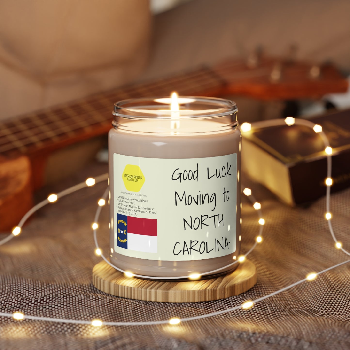 Good Luck moving to North Carolina scented Soy Candle, 9oz