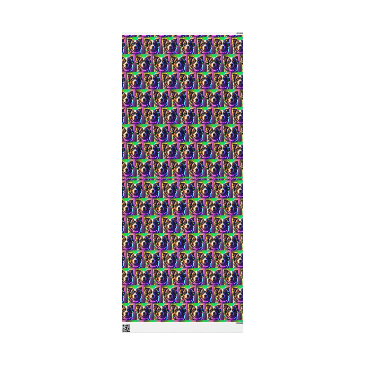 Australian Shepard Retro Cyber Birthday Gift Present Holiday Wrapping Paper Dog