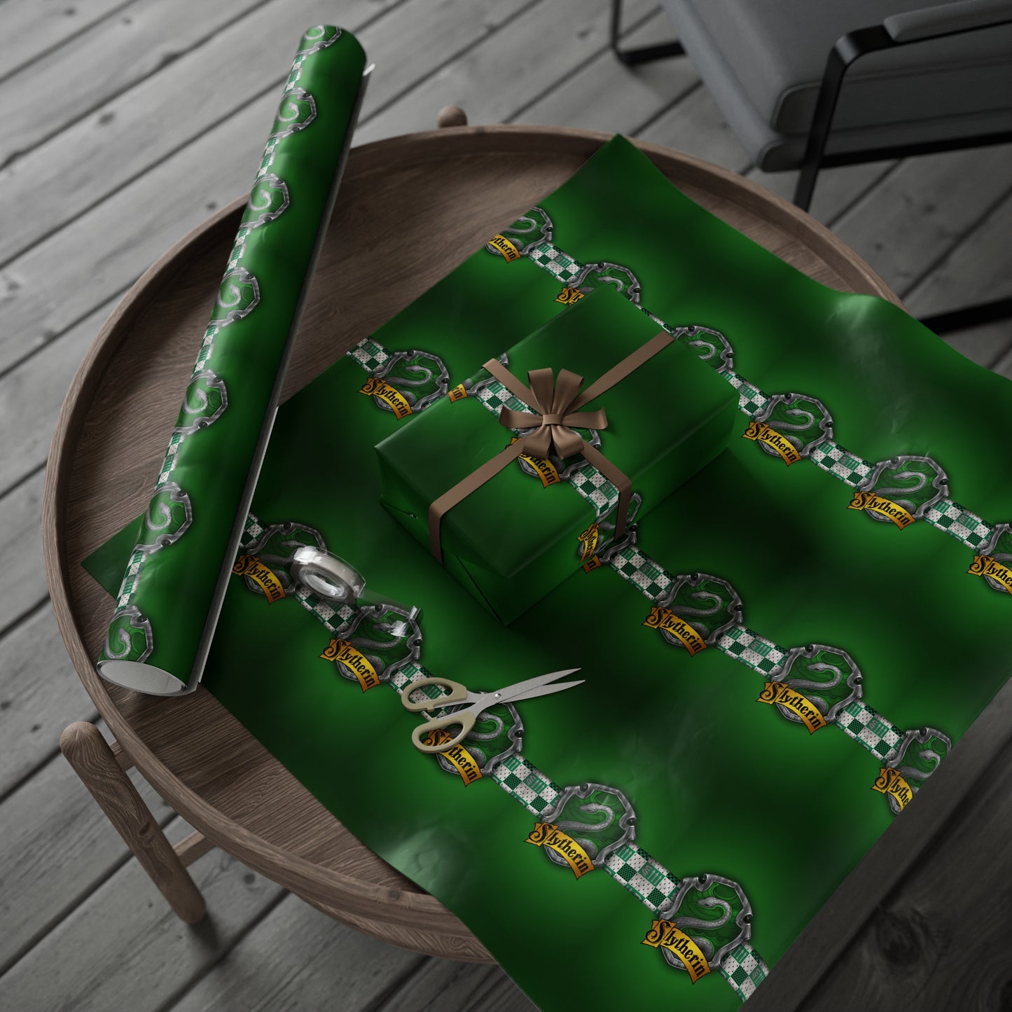 Slytherin Hogwarts Houses Potter holiday present Birthday Gift Wrapping Papers