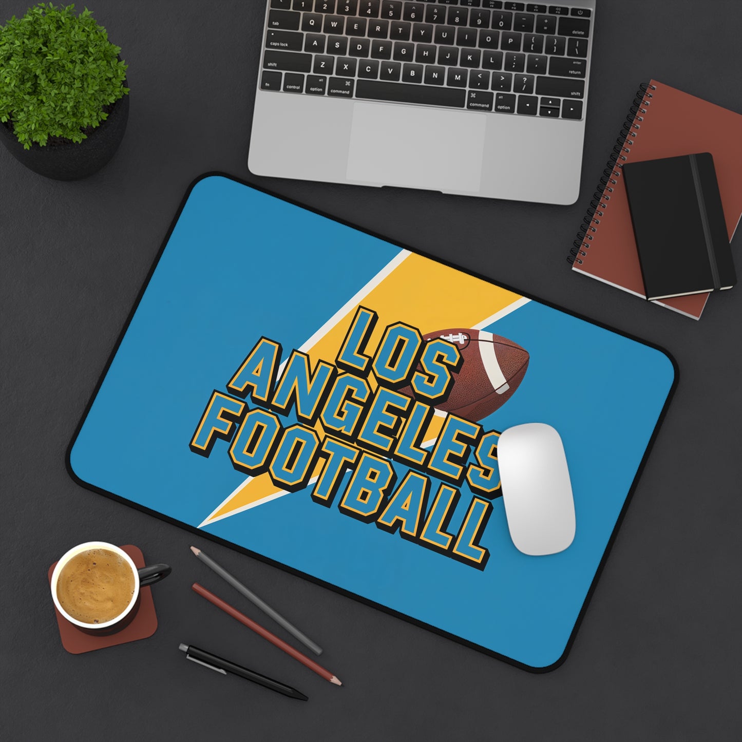 Los Angeles Football High Definition Print Non Slip Desk Mat Office Home Mouse Pad Sports Fan Gift Ultra Smooth Surface Rubber Backing
