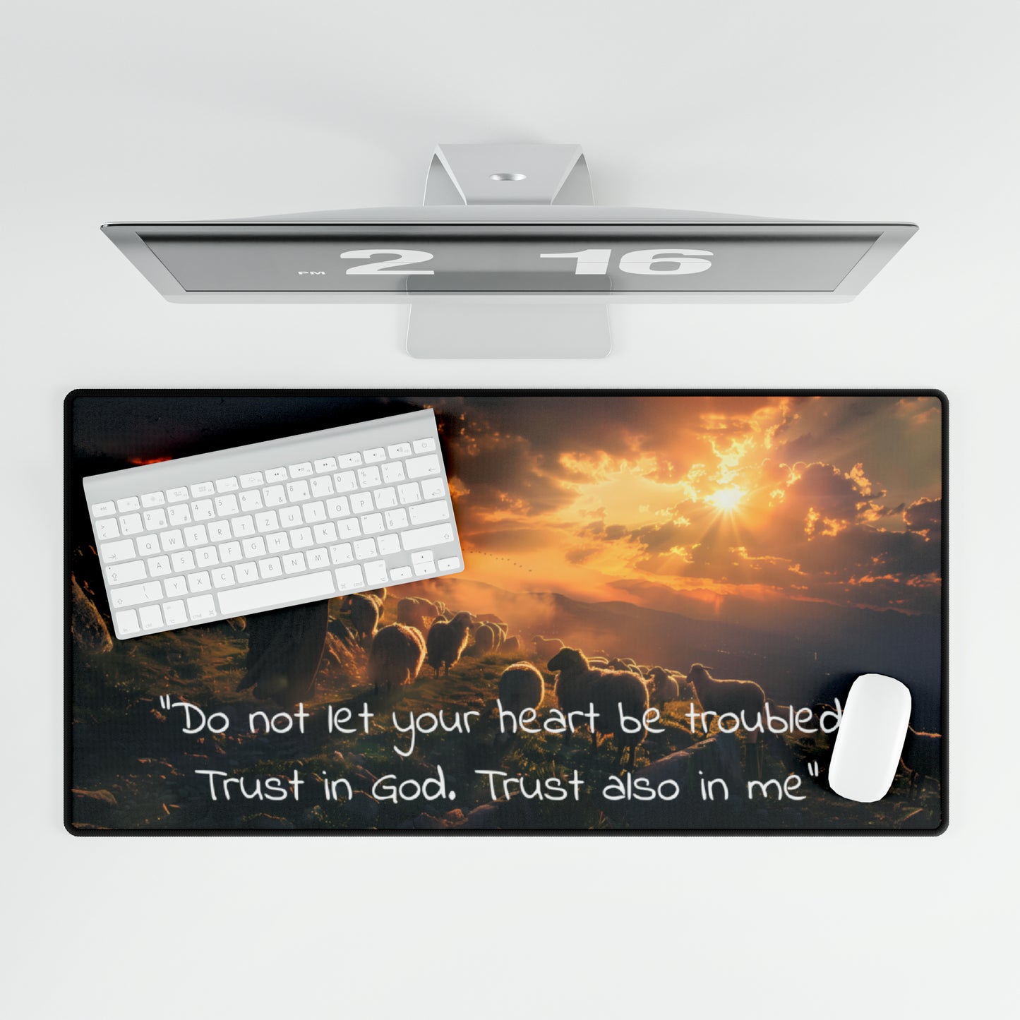 Jesus Christ Quote religious Spiritual Faith Christian High Definition Desk Mat Mousepad