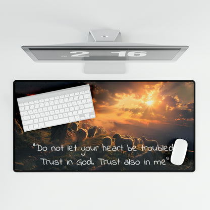 Jesus Christ Quote religious Spiritual Faith Christian High Definition Desk Mat Mousepad