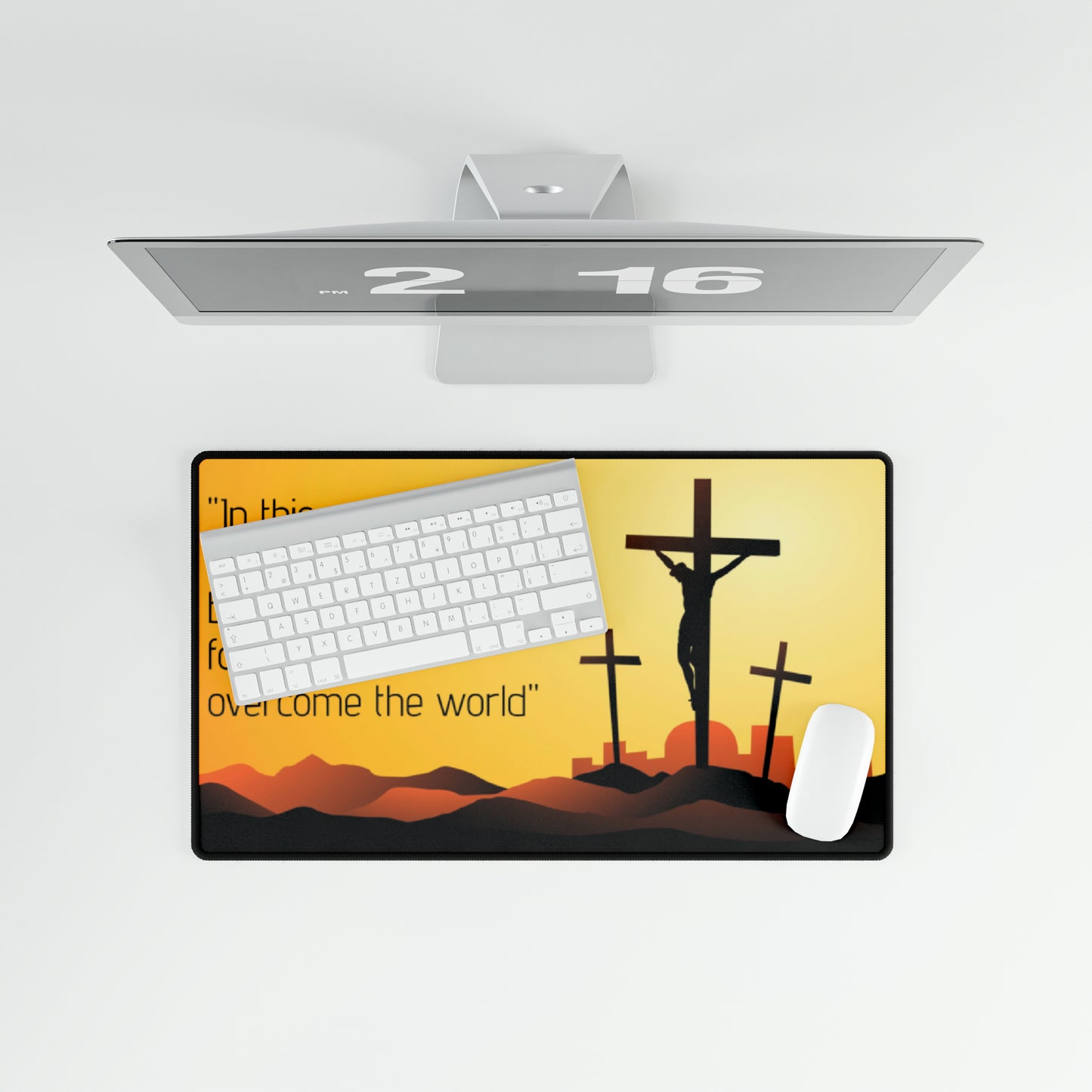 Jesus John 16:33 religious Spiritual Faith Christian High Definition Desk Mat Mousepad