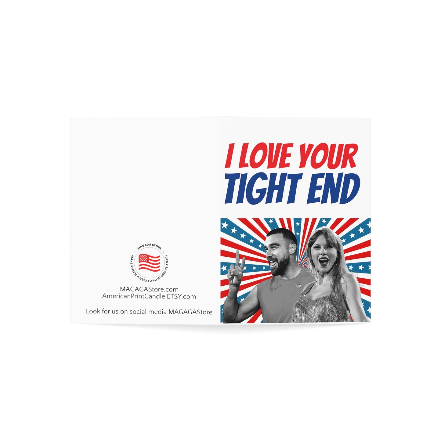 I love your tight end Travis and Taylor Anniversary Card Gift