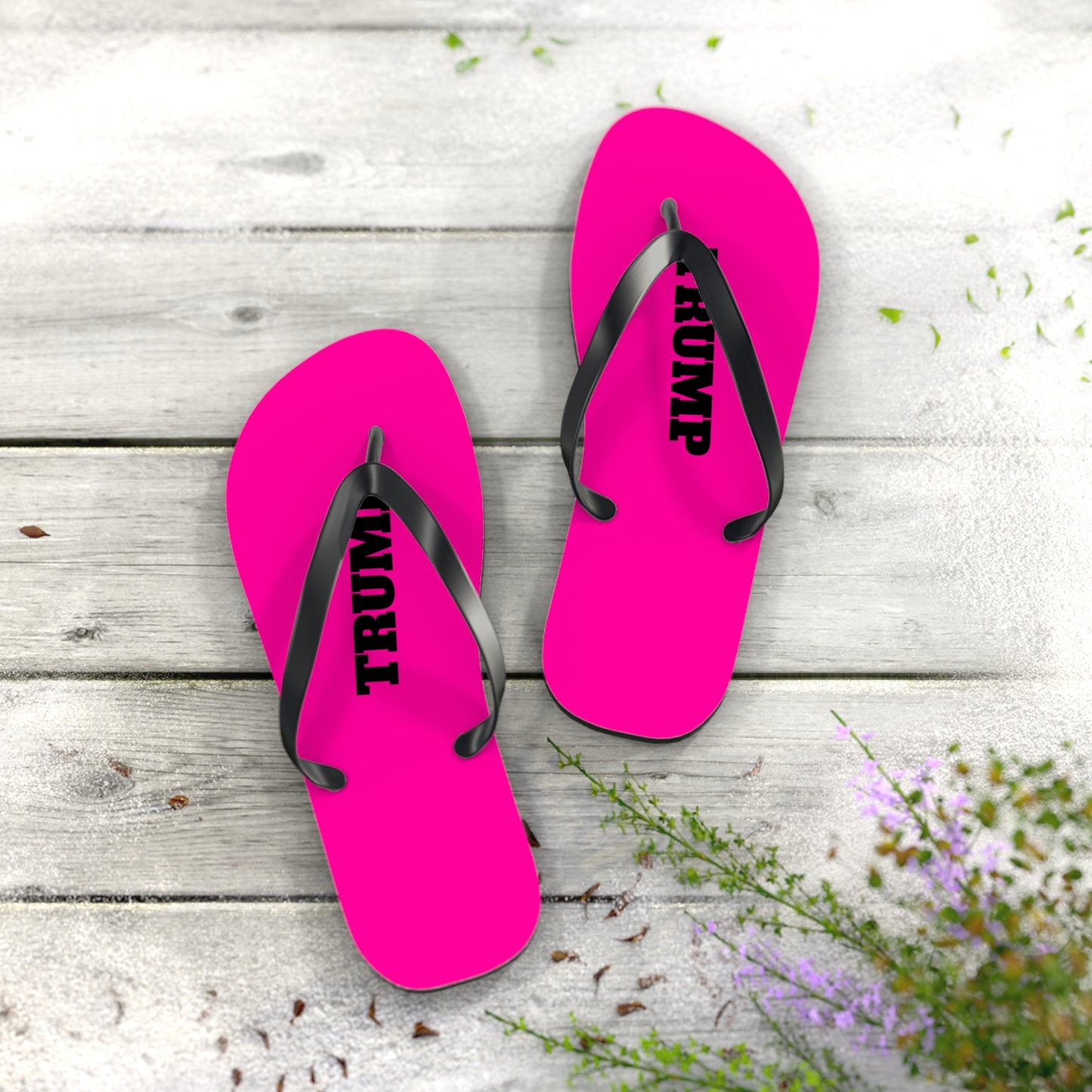 Hot Pink Trump Comfy Summer Beach Unisex Flip Flops