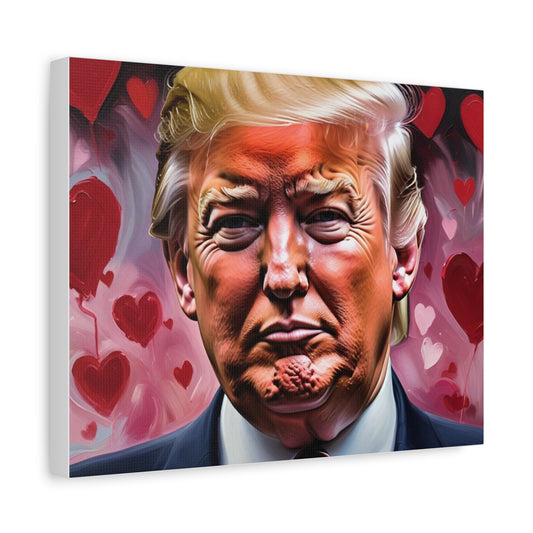 Nachdruck von Donald Trump mit Herzen *Gemälde von Bella K. Matte Leinwand, gespannt, 1,25"