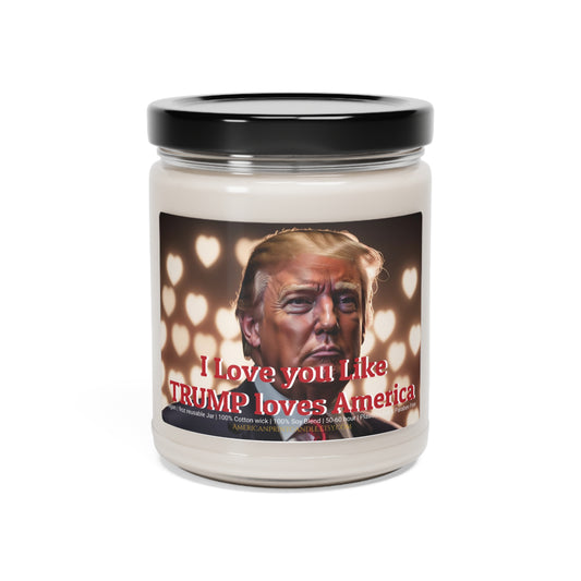 „Ich liebe dich, wie Trump Amerika liebt“, Valentinstagsgeschenk, duftende Sojakerze, 9 Unzen