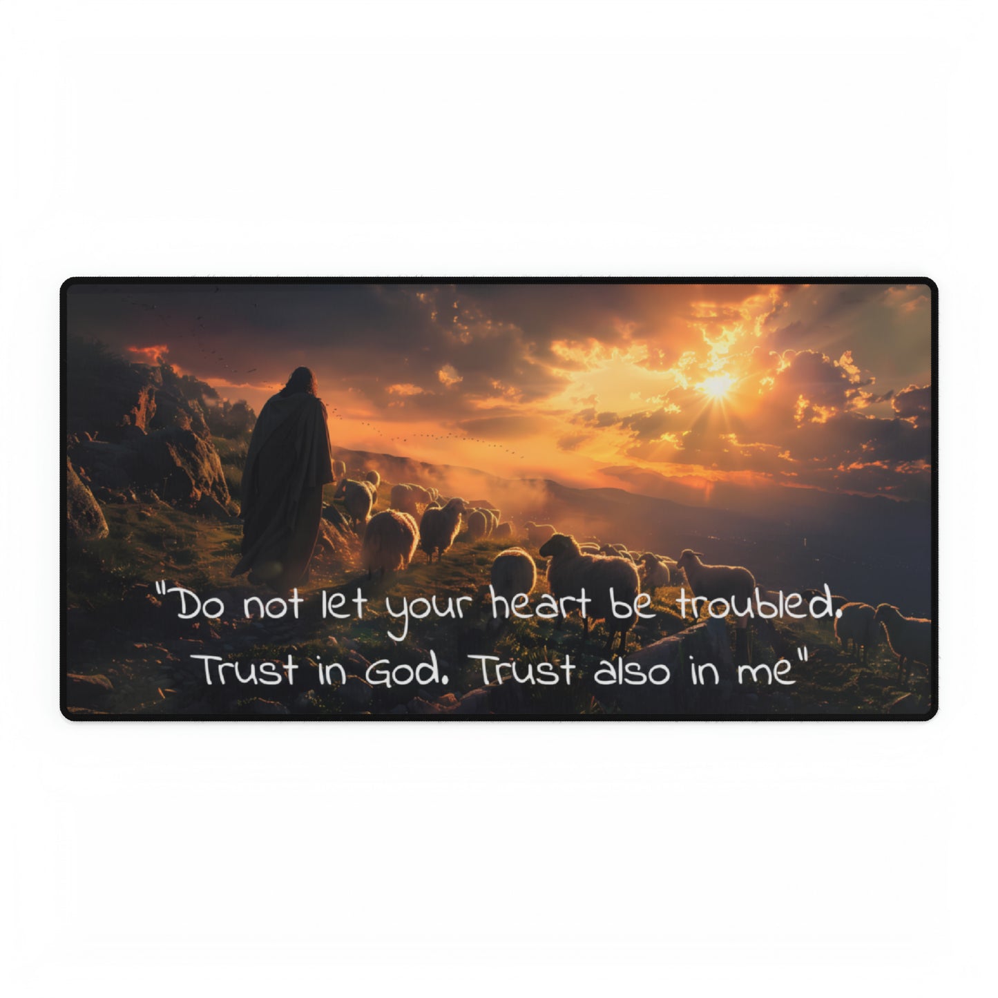 Jesus Christ Quote religious Spiritual Faith Christian High Definition Desk Mat Mousepad