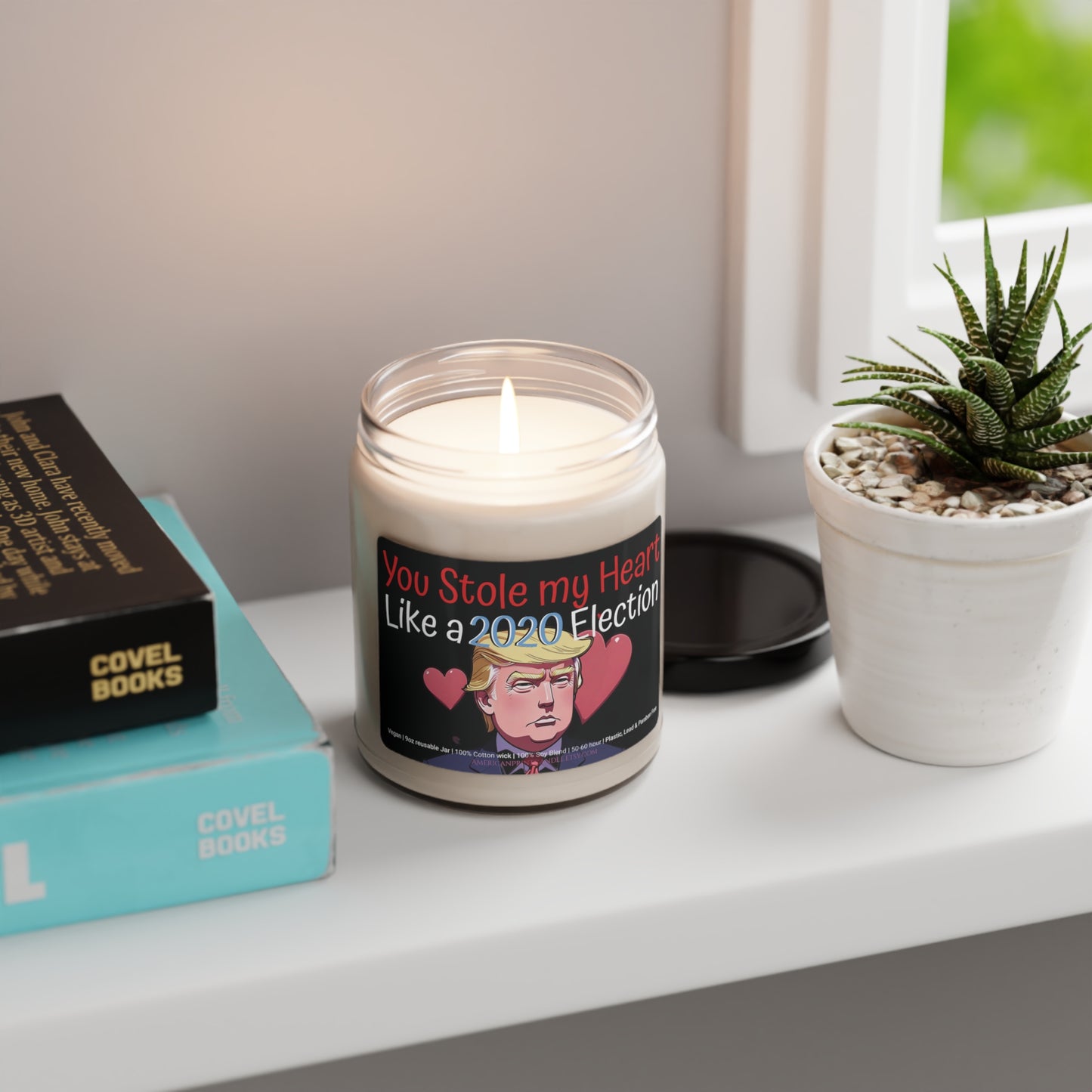 You stole my heart like a 2020 election Trump Valentine's Day Gift Scented Soy Candle 9oz Cartoon