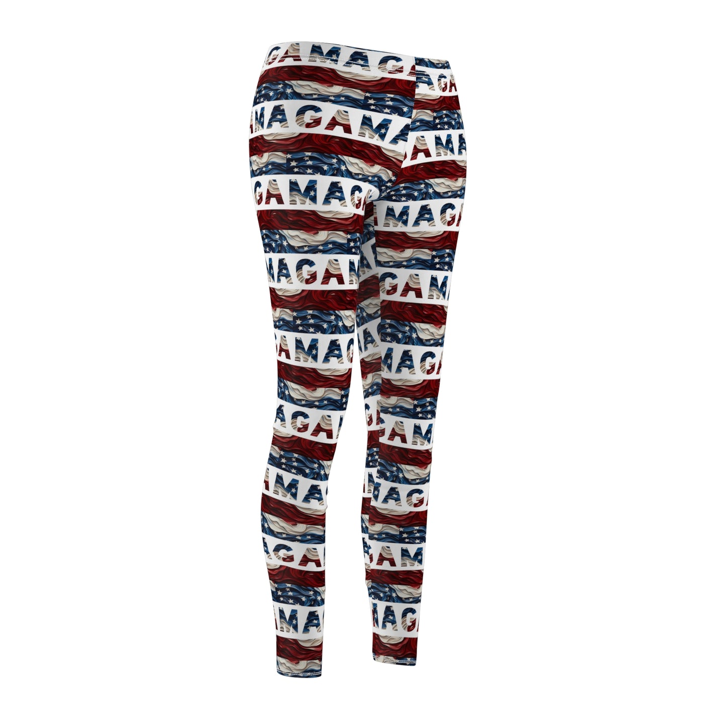 MAGA Lässige Leggings für Damen mit amerikanischer Flagge