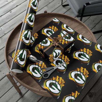 Green Bay Packers Gloves Birthday Gift Wrapping Paper football Holiday