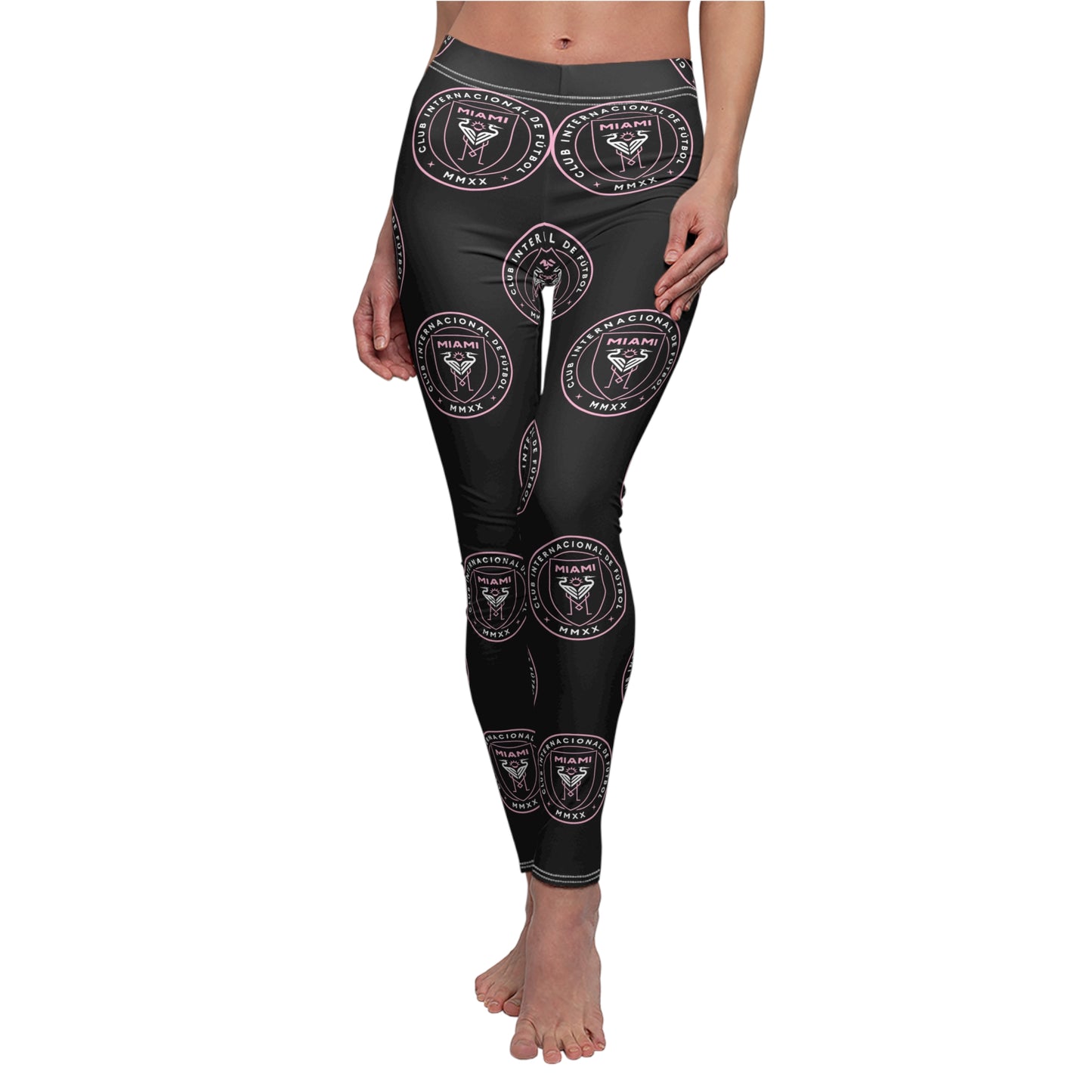 Inter Miami MLS Fußballlogo Schwarze Damen-Leggings