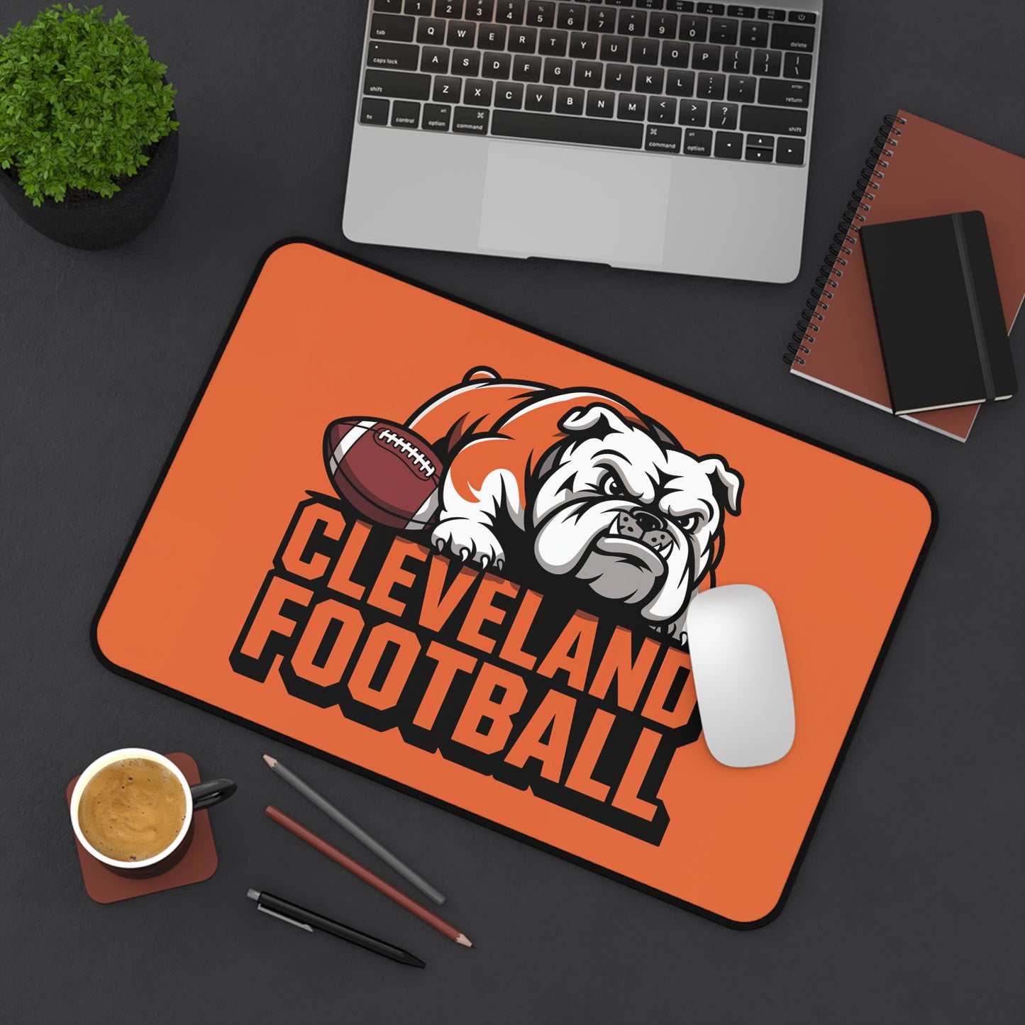 Cleveland Football High Definition Print Non Slip Desk Mat Office Home Mouse Pad Sports Fan Gift Ultra Smooth Surface Rubber Backing